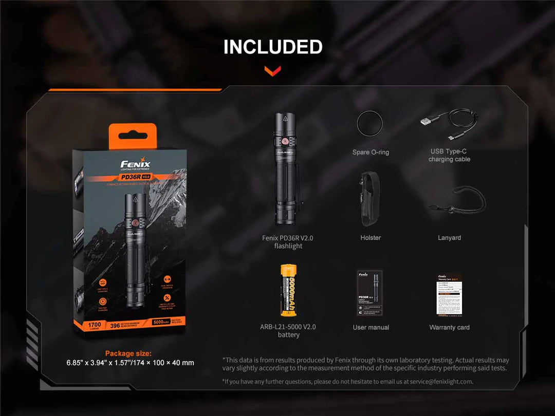Fenix PD36R V2.0 Rechargeable Flashlight